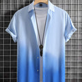 Hawaiian Men's Short Sleeved Shirt with Summer Gradient | SAMAG