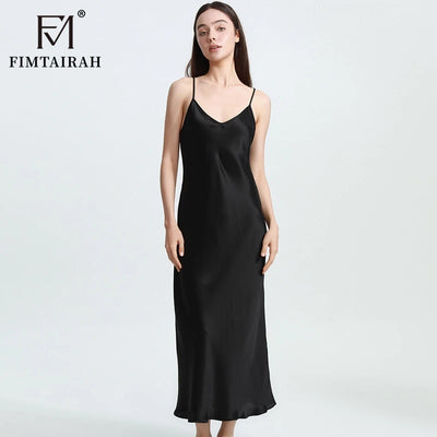FIMTAIRAH Brand 6A 19mm New 100% Silk Nightgown Women | SAMAG