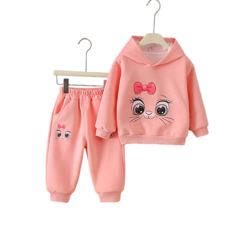 1-6Y Kids Sets And Outfits Girls Cute Bow Cartoon Cat | SAMAG