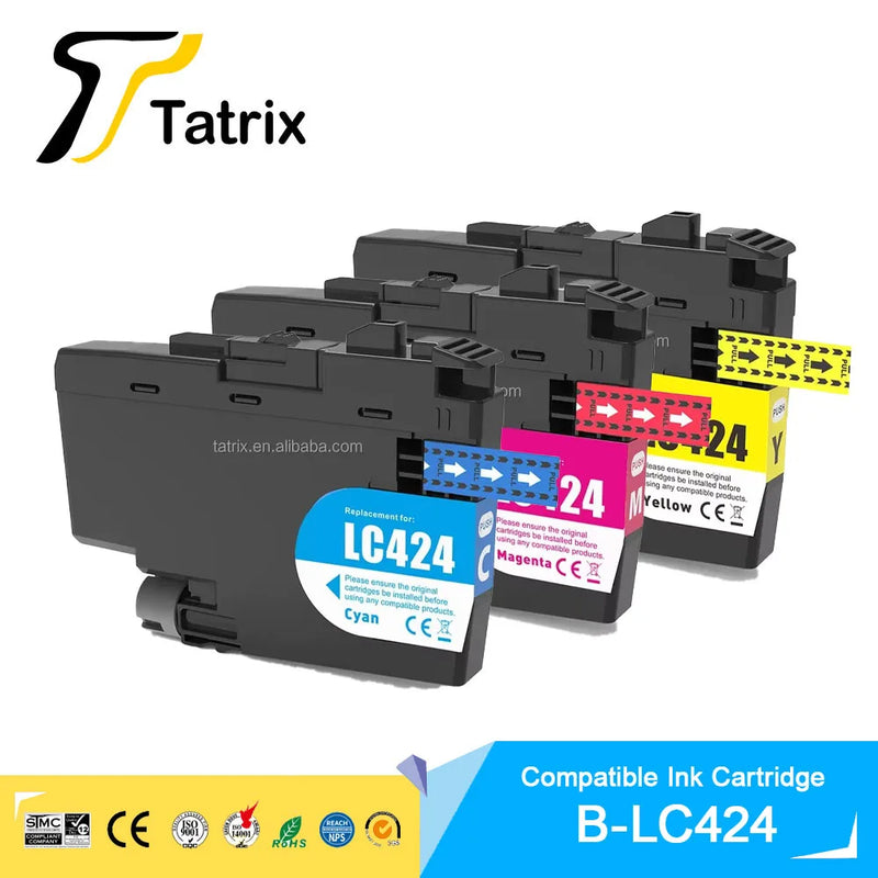 Tatrix Premium LC424 LC424BK LC424C LC424M LC424Y Color Compatible Printer Ink Cartridge for Brother DCP-J1200DW