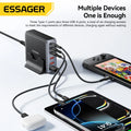 Essager 85W GaN USB Charger6in1 Desktop Fast Charge USB Type C Charger  For iPhone17 16 15Pro  Xiaomi Samsung Smartphone Laptop