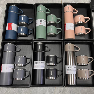 500ML Stainless Steel Vacuum Flask Gift Set Office | SAMAG
