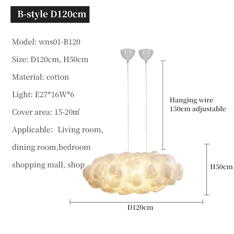 Modern Floating Cloud Led Pendant Light Living Dining Room Chandelier Lighting Bedroom Lampara Restaurant Hanging Lamp Luminaire