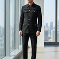 ST Cassy High Quality Safari Men's Suit Classic Fit Multi Buckle Multi Pocket Solid Color Casual Business Set Men's 2-Piece Set