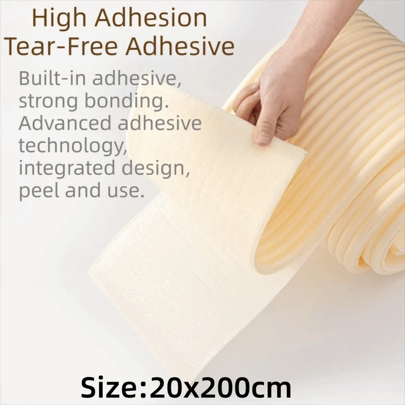 New Durable 20x200cm Anti Collision Strip Self-Adhesive Soft Foam Wall Protection Soft Wrapped Sponge Thickened Corner Protector