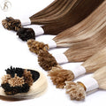 TESS U Tip Fusion Hair Extensions Microlink Keratin Hair Extensions 1g/pc Human Hair Capsules Pre Bonded Natural Hair Extensions