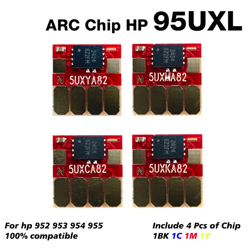 ARC Chip New 95U 952 953 954 955XL Cartridge For HP OfficeJet Pro 7740 8710 8715 8720 8730 8210 Compatible Printer Refill CISS
