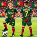 26 Boys Ronaldo No.7 Football Jersey Tee Shorts Set Women | SAMAG