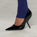 SLSHLYJ Fashion Show Silvery 9cm High Heel Spring Autumn New Irregular Heels Black Red Pointed Sexy Women's Single Shoes Size 43