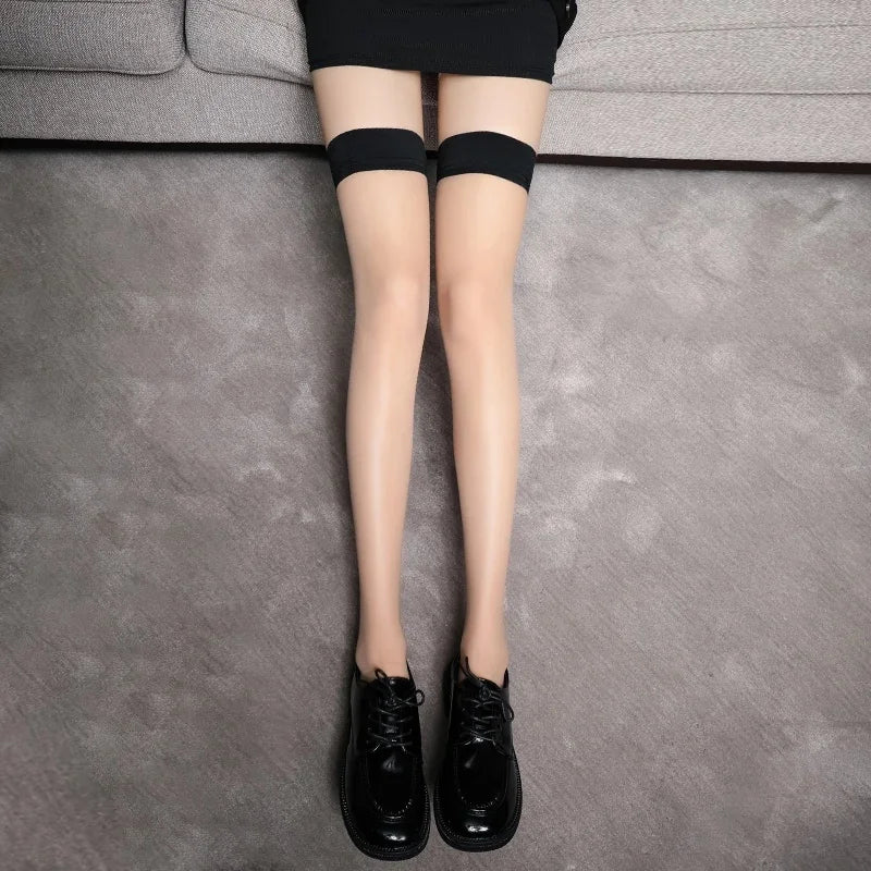 2026NEW Plus Large Size Black White Lace Thigh High Stockings Silicone Anti-slip Over The Knee Long Socks for Oversized Women XL