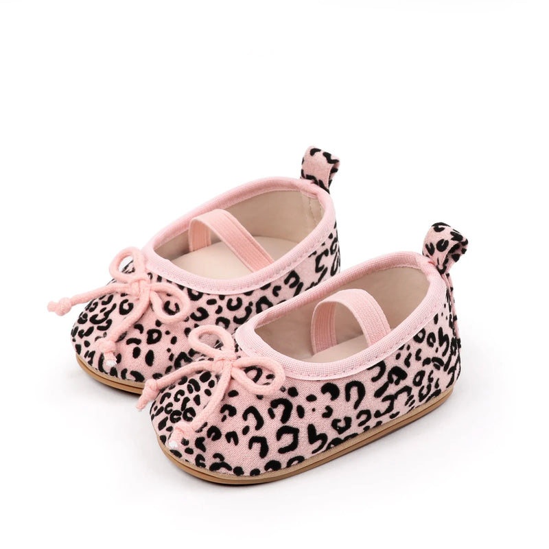 New Bow Decor Leopard Print Baby Pre - Walkers Elastic Band - View 6 | SAMAG