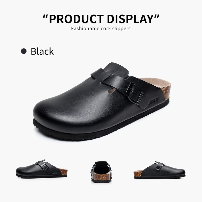 PU Leather Birken Mules Cork Footbed Potato Shoes Comfort Slip on Sandals with Arch Support Black White Brown With Arch Support
