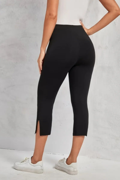 Women's Fashion Black High - Waisted Split Seven - Eighth | SAMAG