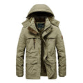 Men's Casual Winter Thick Warm Parkas Windproof Overcoats Male Military Fleece-lined Hooded Down Jackets Outdoors Long Coats