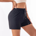 Women's Spring Summer 2-in-1 Yoga Shorts High-Waist Anti-Exposure Quick-Drying