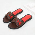 Women's slippers Roman flat heel non-slip elegant slimming look, breathable versatile flat bottom sandals shoes Summer