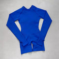 1 Piece Women Bodysuit Sportwear Backless Long Sleeve Short Leggings Seamless High Stretch for Yoga Run Gym Fitness Workout