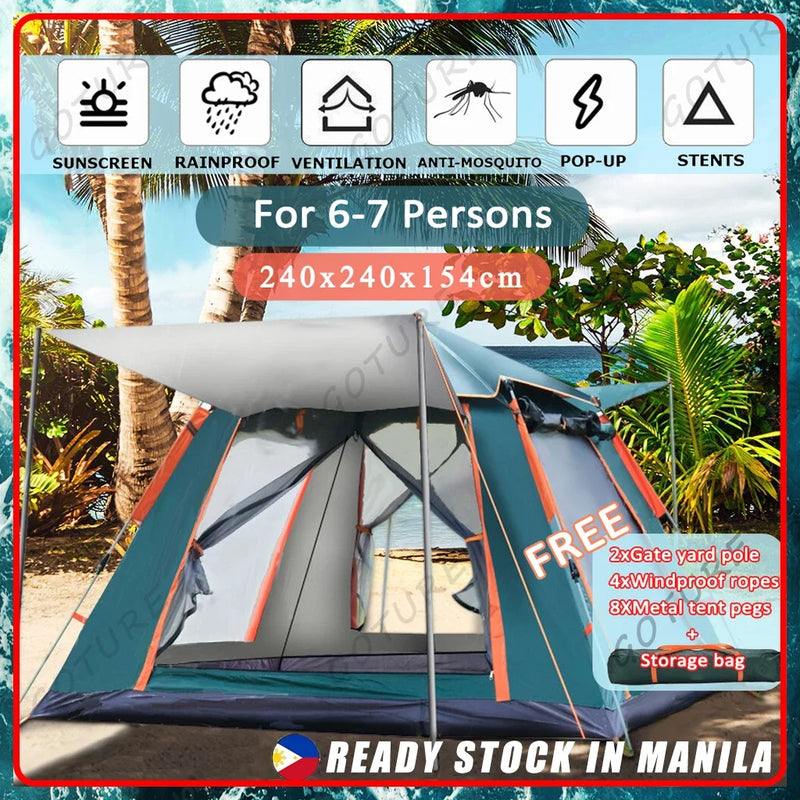 Goture Portable Automatic Pop Up Beach Tent, UV - View 3 | SAMAG