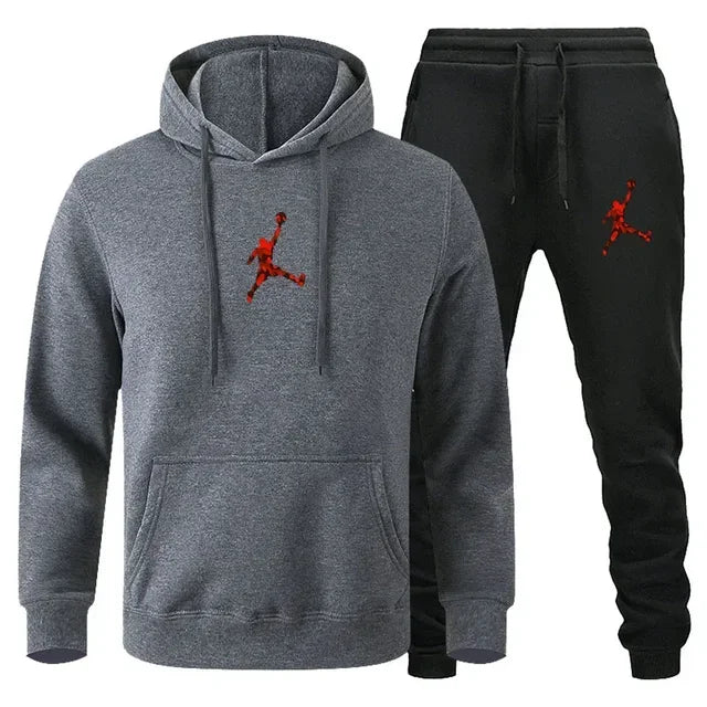 Autumn_Winter Men's jogging Fitness sportswear Set_ Fashionable long - sleeved sweatshirt + casual pants 2 - View 12 | SAMAG