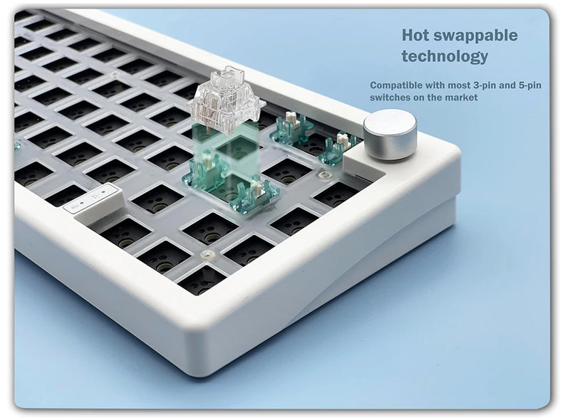 Hot Swappable Mechanical Keyboard Gasket Bluetooth 2.4G RGB Backlit Gasket Structure Keyboard 3 Mode Customized Keyboard