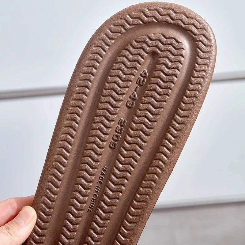 EVA Soft Sole Sandals Flops Man Slippers Solid Color Simple Non-slip Soft Sole Comfortable Shower Slippers Outdoor Couple Shoes