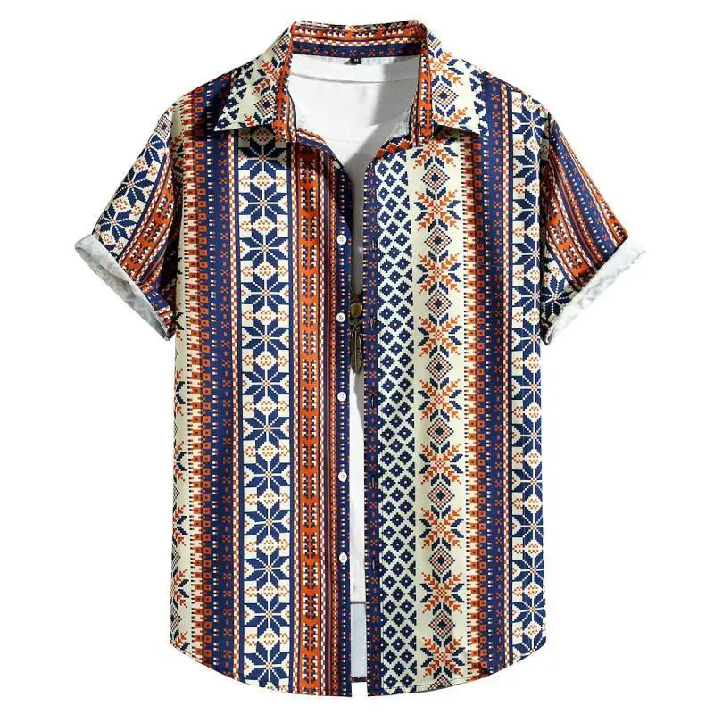 Summer Men's Social Casual Hawaiian Floral Short Sleeve | SAMAG