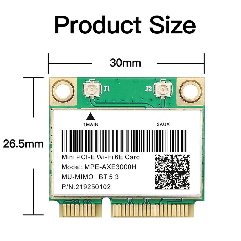 WiFi 6E 5374Mbps Mini PCI - E Card AX210 BT 5.3 Tri Band 2.4G/5G/6Ghz 802.11AX Wireless Network For - Visuel 5 | SAMAG