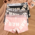 1-3pcs Women Cotton Panties Sports Boxer Underpants Ladies Breathable Letter Pants Mid-waist Beathable Cozy Boyshort Underwear