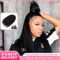30 Inch 60g/Pack 1-5PCS Afro Kinky Straight Human Hair Crochet Knotless Pre-Separated Feather Light Crochet Human Hair Extensions Wigs Miracle Knots Crochet Human Hair Braiding Hair Extensions Materials Bouncy Kinky Crochet H