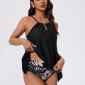 Women Ruffled Tankini Set Padded Halter Top Swimming | SAMAG