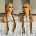 Synthetic Lace Front Wig Braided Wigs With Baby Hair 32 Inches 4 Twist Cornrow Braids Cosplay DIY Wig Synthetic Crochet Braids