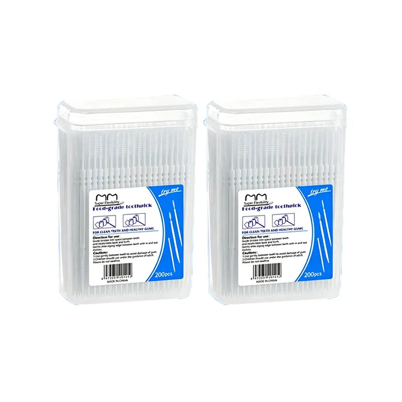 200/400/600pcs Toothpick Disposable Family Box Packed Portable Ultra Fine Pick Double Head Portable Oral Care Teeth Clean Sticks