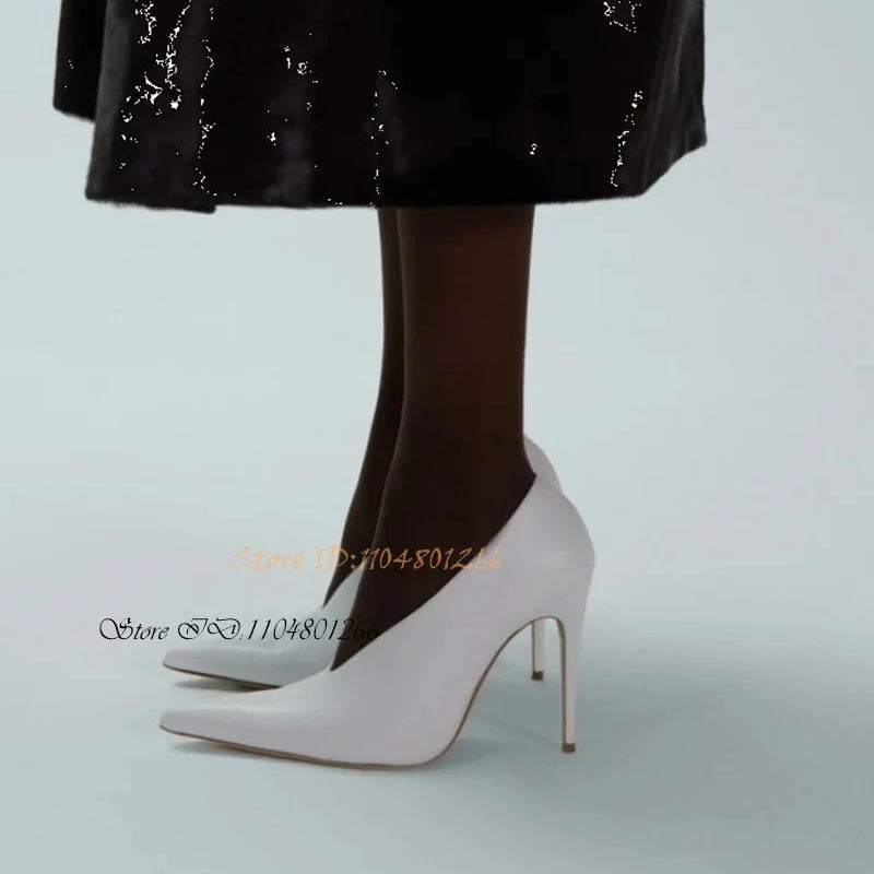 Zebra Pattern Print Leather Stiletto Pumps Pointed Toe Thin Heels Women's Spring Autumn Shallow Slip On Trending High Heels