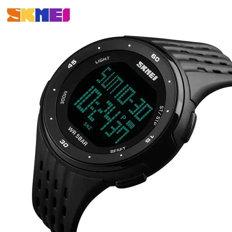 SKMEI 1219 Mens Ladies Digital Clock Relogio Masculino  Outdoor Sport Watches Men Women Waterproof LED Sport Military Watches
