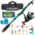 8m Carbon Fiber Telescopic Fishing Rod Reel Combo Full Set Portable With Simulated Soft Lures Hooks Fishing Line Carry Bag For