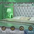 GEGOFORU Queen LED Bed Frame with Galaxy Projector, Bluetooth Speaker, USB Ports, 4 Drawers, No Box Spring Needed, PU Black