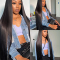 220 Density 360 13x4 Lace Front Wig For Black Women 40 46 Inch Lace Front Human Hair Wig 13x6 Transparent Bone Straight Lace Wig