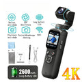 4K Pocket Action Camera 330° Auto-rotate Len Sport Camera Touchscreen Zoom Cam Face Tracking Portable Vlog Video Recorder Moto