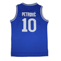 CIBONA Basketball Jersey #10 Petrovic High-Quality Blue Outdoor Sportswear with Embroidery Ventilation for Sports Fans
