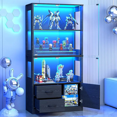 Display Cabinet with Glass Doors, 4-Tier Case | SAMAG
