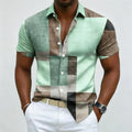 Men's short sleeved shirt, casual multi-color block | SAMAG