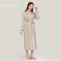 Birdtree 22 Momme 100%Pure  Silk Long Robe for Women Silky Sleepwear Ladies Elegant Nightgown Natural Pajamas P3D047QM