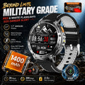 2026 New Military TANK 1400mAh Battery Smart Watch IP68 Waterproof LED Flashlight Heart Rate Sports tracker SOS Smart Watch Men