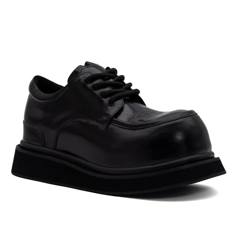 Red and Black Wide Version Derby Shoes for Men's Comfort Breathable Dress Shoes European/American Casual Height Increasing Shoes