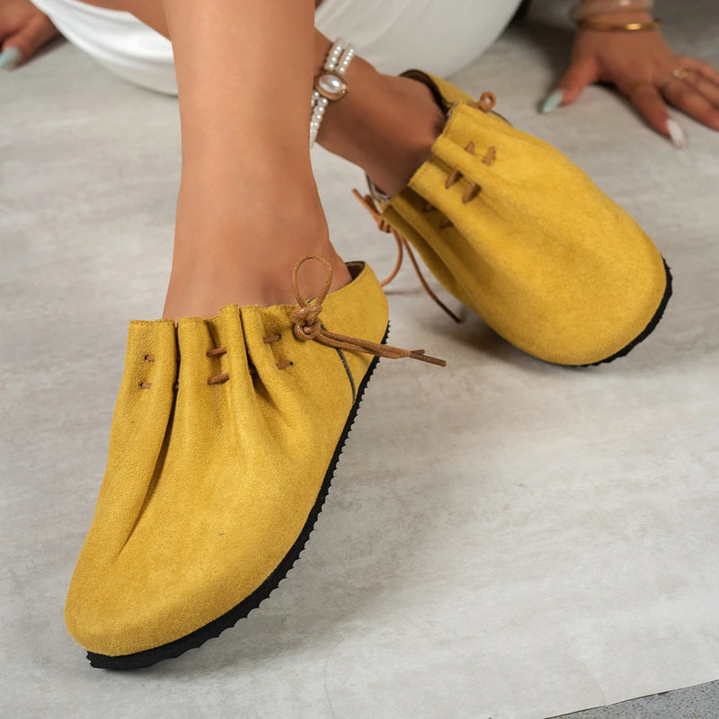 New Fashion Women Suede Mules Slippers Clogs Cork Insole Sandals with Arch Support Outdoor Beach Slides Home Shoes for Women
