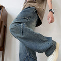Spring And Summer Korean Retro Men'S Jeans Loose Wide Leg | SAMAG