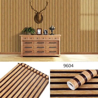 3D Wood Stripes Waterproof Wall Sticker Continuous Retro | SAMAG