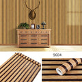 3D Wood Stripes Waterproof Wall Sticker Continuous Retro Wallpaper Self Adhesive Waterproof WallcoveringLiving Room Wall Decor