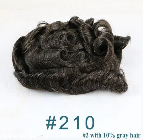 Super Ultra Thin Skin 0.02mm 80-100%Density Men Toupee Brown Black 210# Human Hair System Undetectable Natural Hairline Prosthes