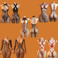Women's Porn Sex Underwear Sexy Lingеrie Mesh Crotchless Bodystocking Bodysuit Full Body Stockings Open Bra Erotic Lingerie